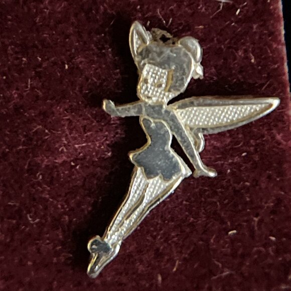 Vintage Disney Tinkerbell Sterling Silver 925 Stud Earrings Dainty Signed JCM - Picture 3 of 9